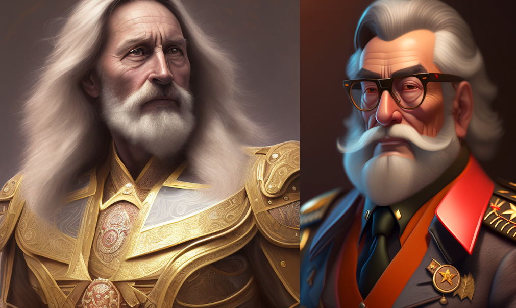 Слева направо: Председатель Верховного совета Галактики и министр внутренних дел Межгалактического Союза Гай Онвард. Иллюстрация сгенерирована нейросетью.