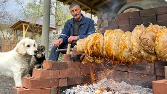 Мясной Рулет С Овощами На Вертеле | Деревенская Еда И Как Ее Готовят