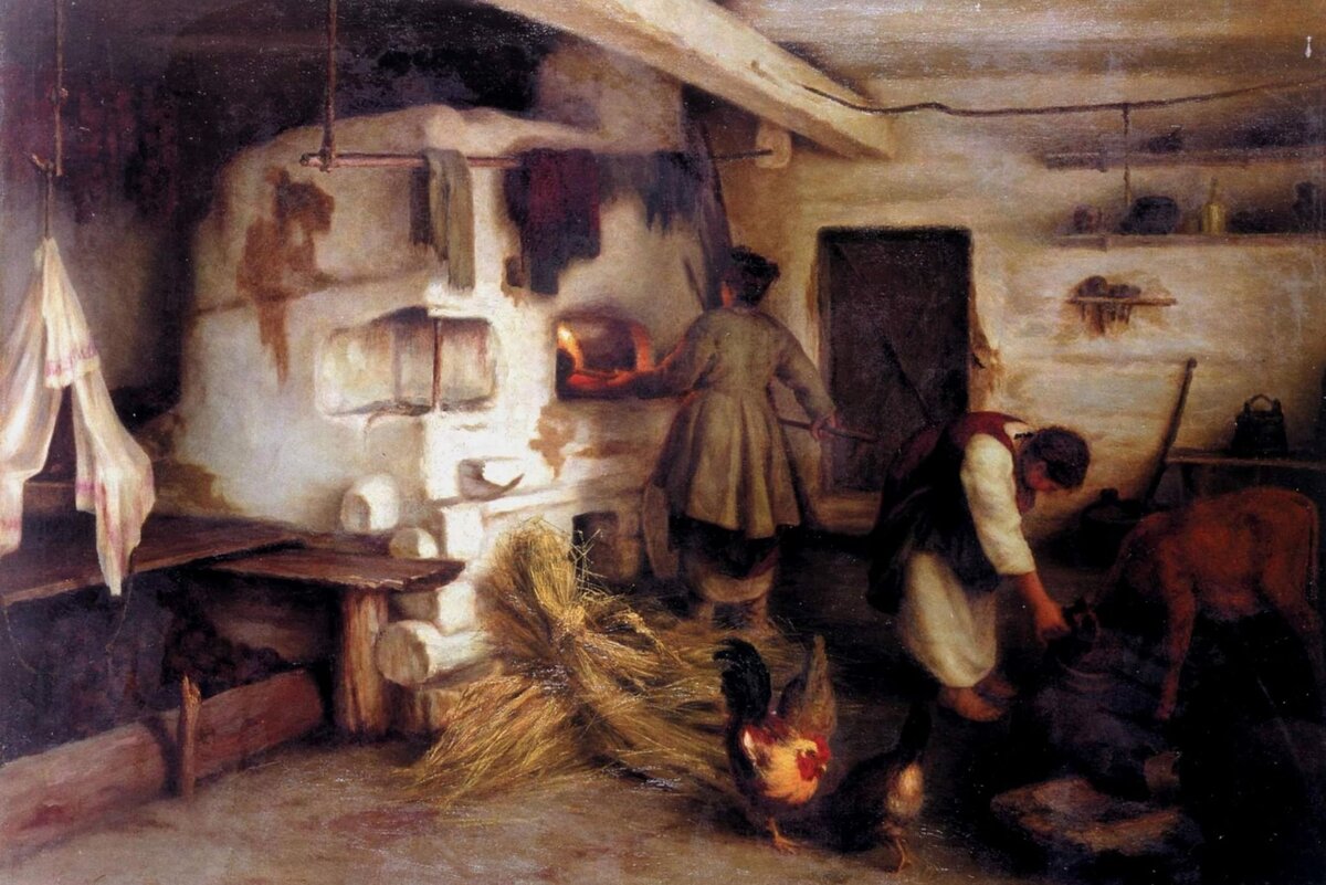 В.М. Максимов "Крестьянская изба", 1869 год. 
