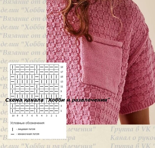 Схема вязания узора.