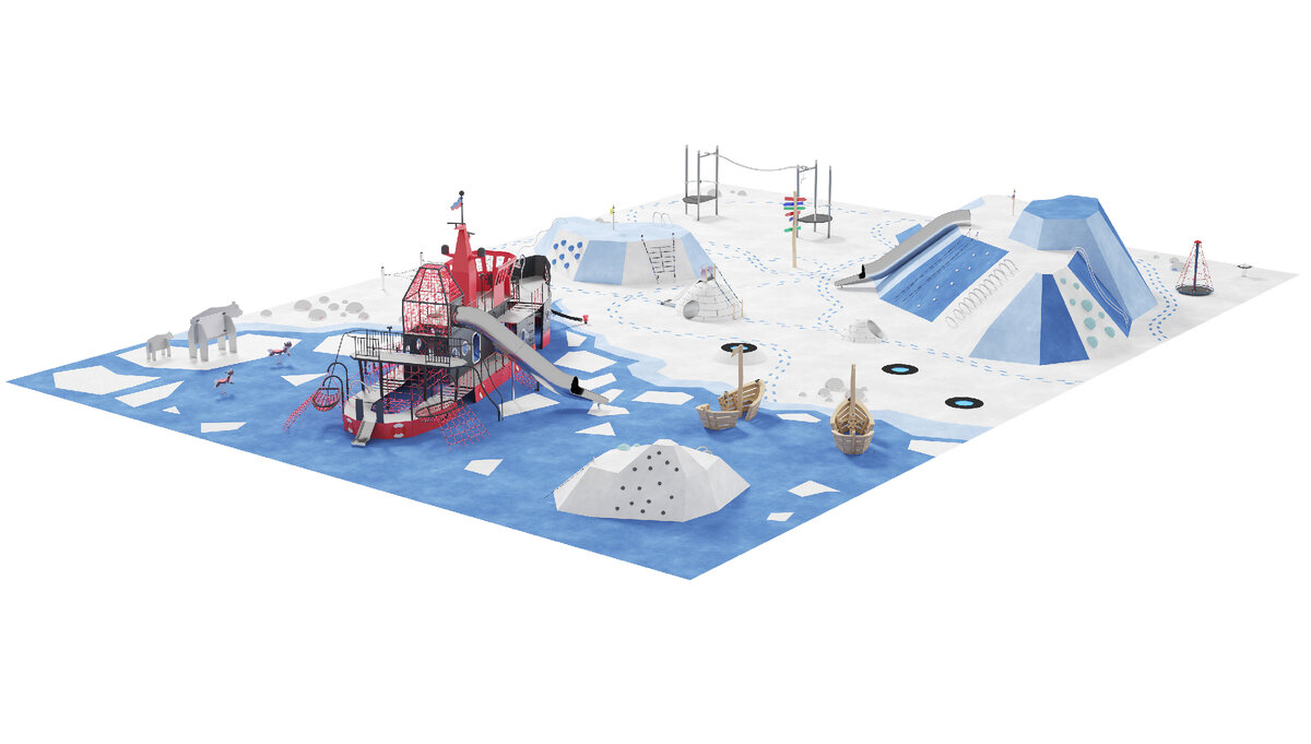 3d-визуализация проекта детской площадки "Ледокол" Шелби