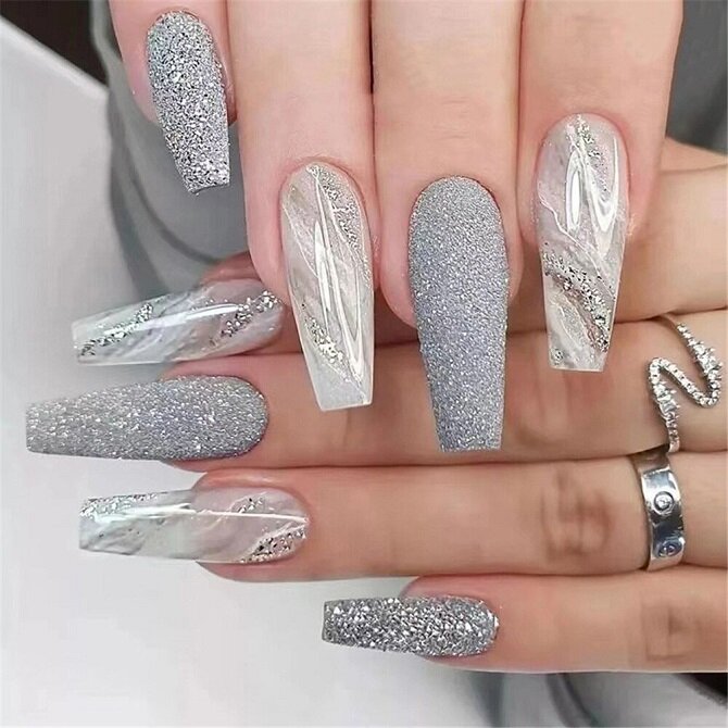 46 Terrific Nude Nails Designs Ideas | Nude nail designs, Nail designs, Sparkly nails