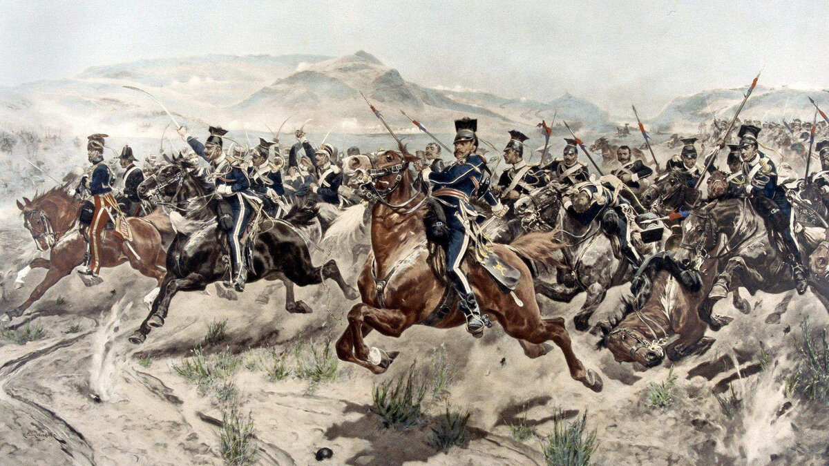 А так эта самоубийственная атака выглядела с нашей стороны в изображении Ричарда Вудвилля