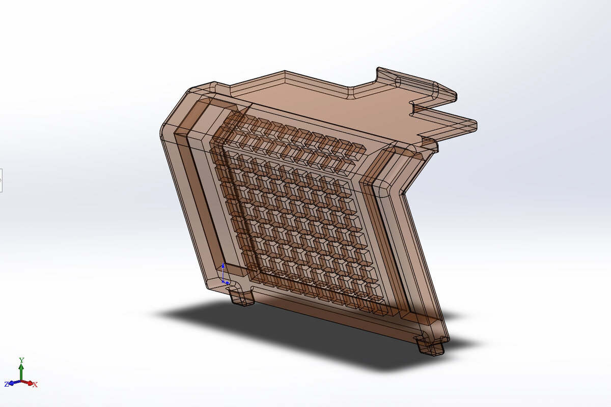 Рис. 2. 3D-модель светового фильтра для кнопки выключателя аварийной сигнализации