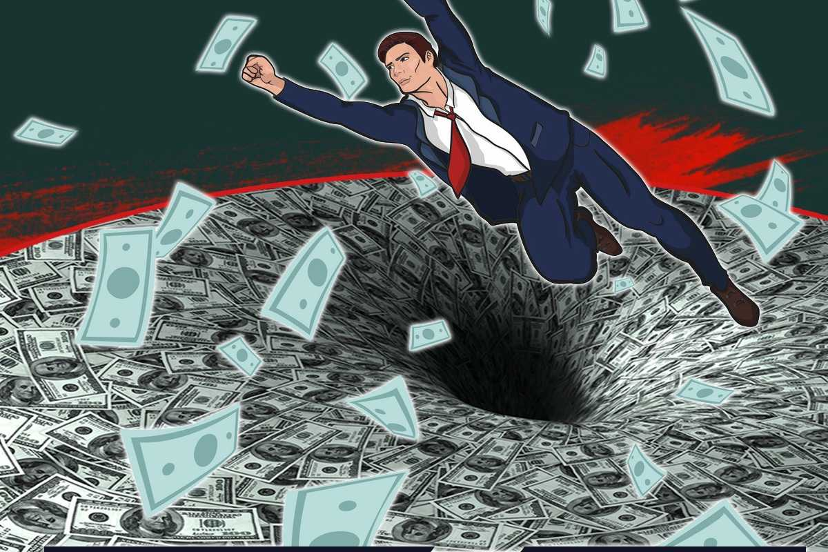 финансовая долговая яма. долговая яма карикатура. долговая яма. кредитная яма. долговая яма.