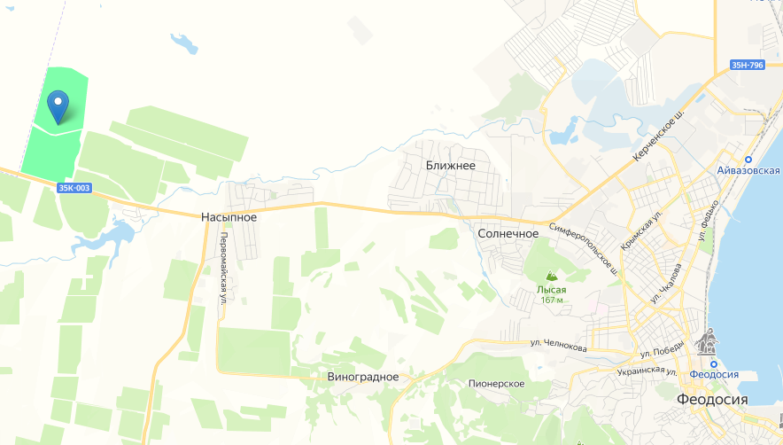 Индустриальный парк отмечен зеленым цветом