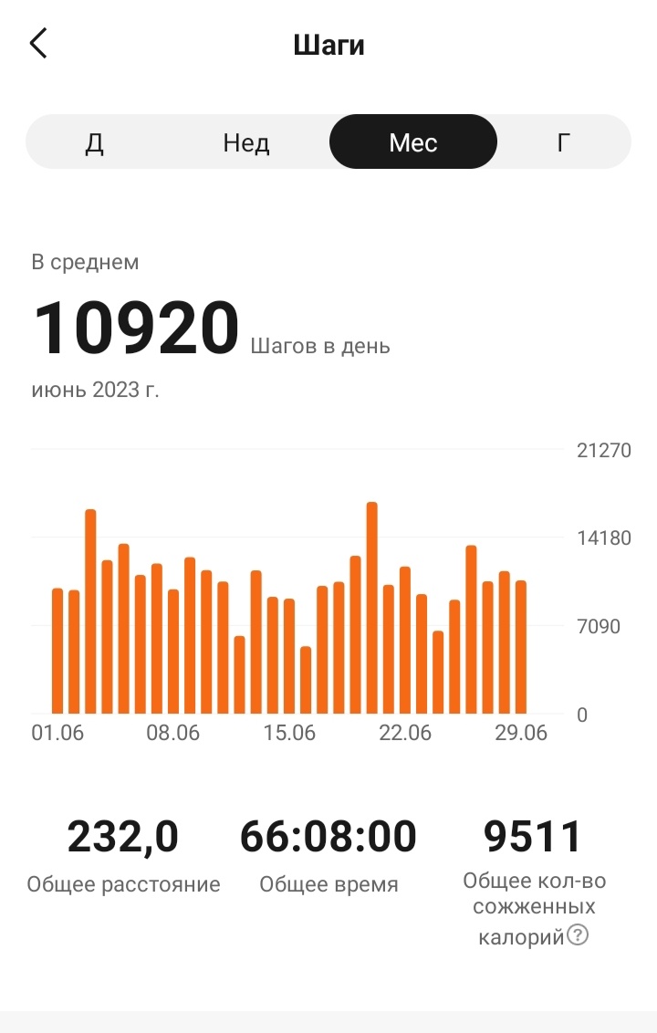 Шаги за июнь 