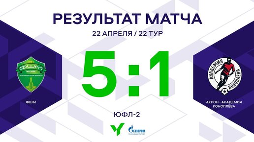 ЮФЛ-2. ФШМ – Акрон-Академия Коноплёва. 22-й тур. Обзор