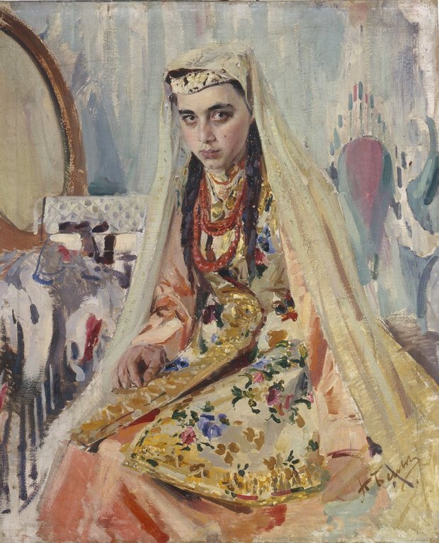 Портрет татарки. Худ. П.П. Беньков. 1928 г. Государственный музей искусств Узбекистана, Ташкент. Фото: arthive.net 