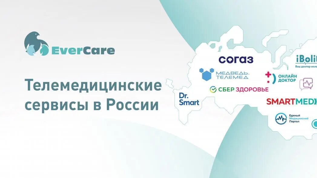 Крупные телемедицинские сервисы России (источник: https://evercare.ru/)