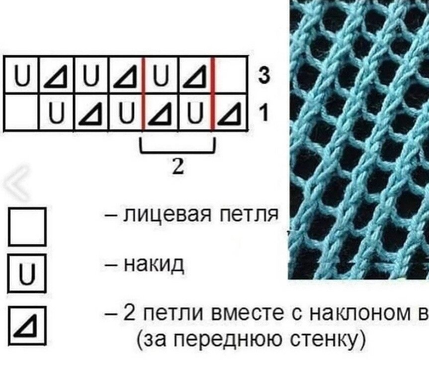 Схема узора сетка