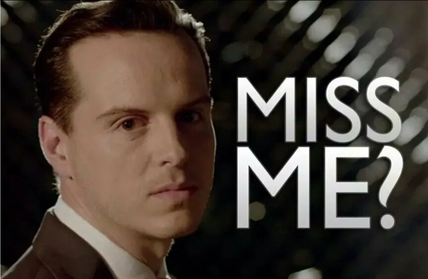 Соскучились по мне? Скриншот из Шерлока Холмса. Andrew Scott, актёр 
