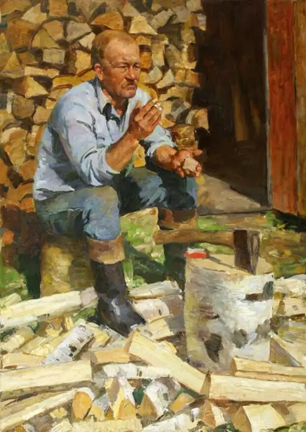 "Дрова", художник Н.Н. Соломин 
