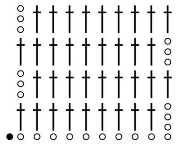 Прямоугольник крючком схема
