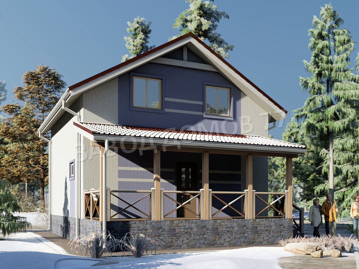 Проект дома из СИП панелей «Джина» площадью 133.2 кв. м.