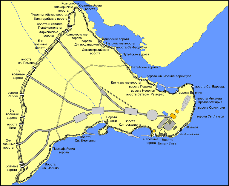 Стены Феодосия, Константинополь