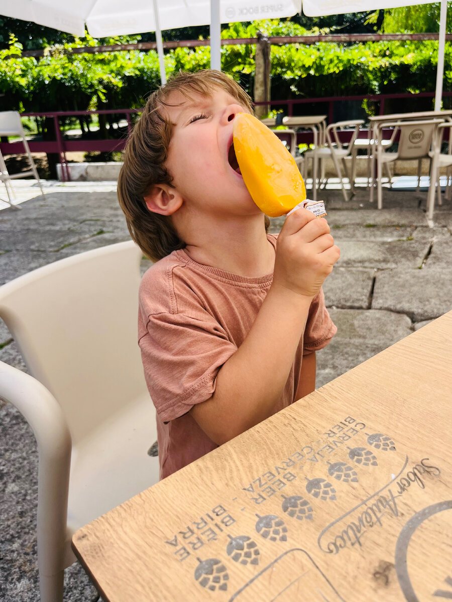 После музея воды нашли в лесопарке кафе! Бабушка, манговое мороженое! 