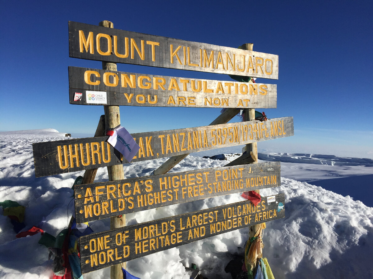 Пик Ухуру (5895 м), высочайшая точка Африки