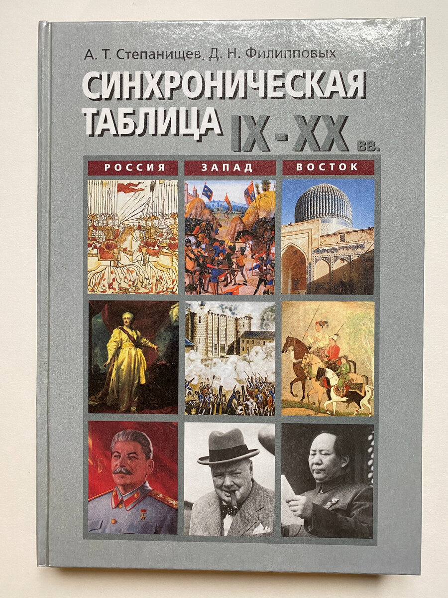 Обложка книги. А. Т. Степанищев, Д. Н. Филипповых. Синхроническая таблица IX-XX вв. (М.: Владос, 2007). 