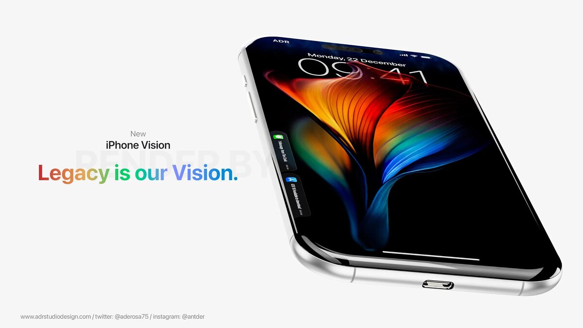 Как будет выглядеть айфон 20 в будущем Дизайнеры показали iPhone в стиле Apple Vision Pro 4pda.to Дзен
