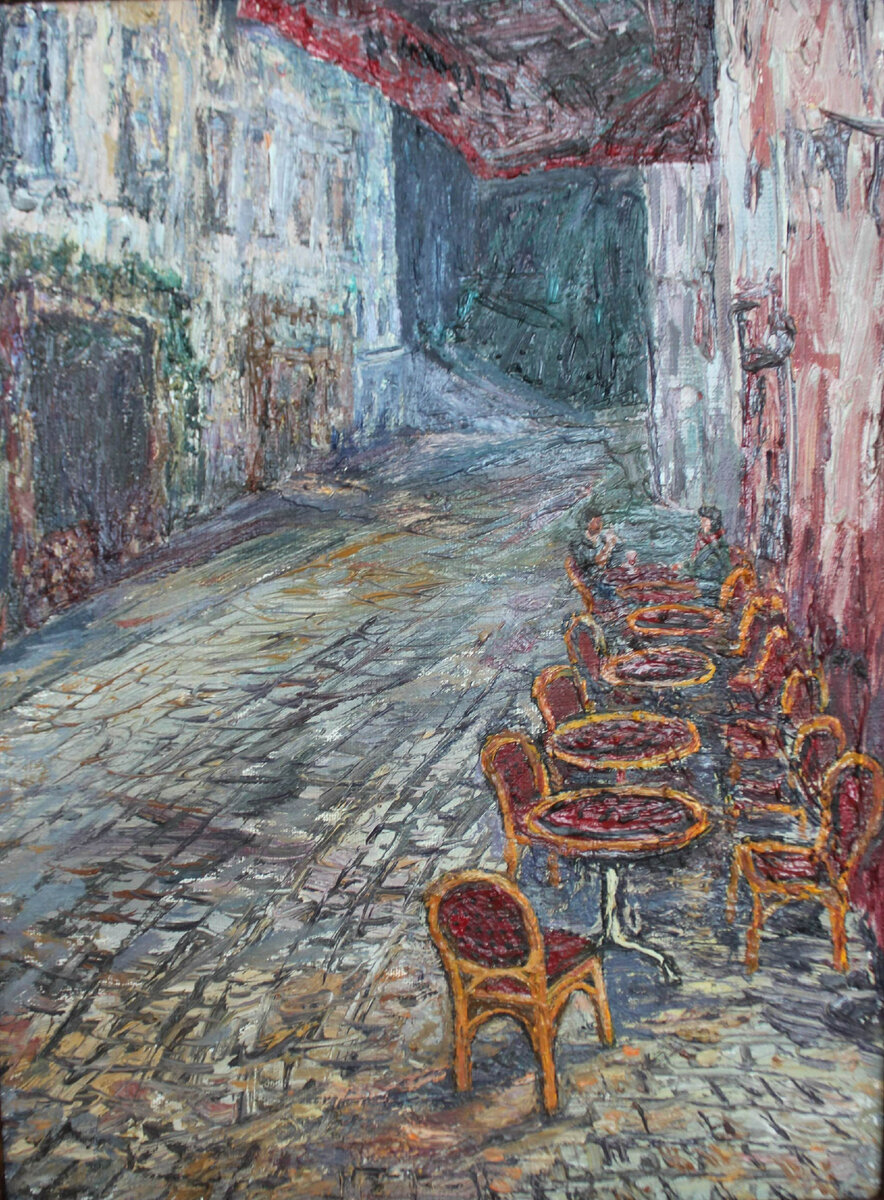 "Ночное кафе"   холст.масло          40х30         в раме, продаётся