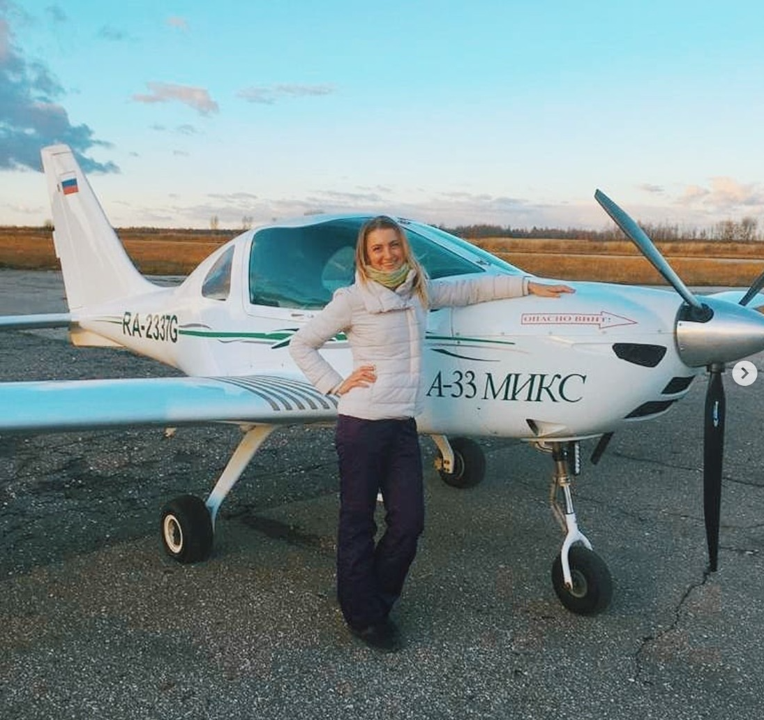 Автор после первого учебного полета