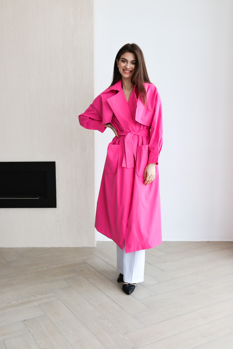 Тренч в цвете яркая фуксия