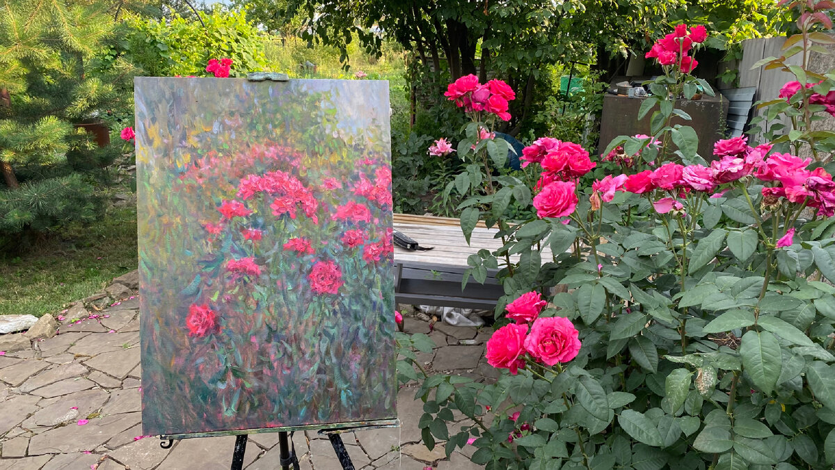 Розы, 70х50см холст.м 2022 Частная коллекция 