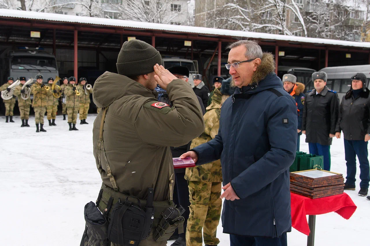 Губернатор Калужской области Владислав Шапша на встрече с участниками спецоперации