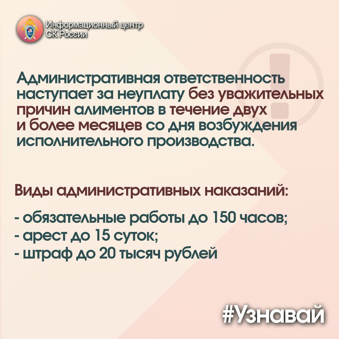 Об ответственности за неуплату средств на содержание детей или  нетрудоспособных родителей – в проекте #Узнавай | Информационный центр СК  России | Дзен