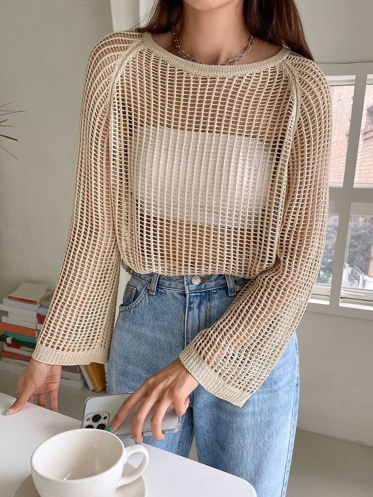 Кардиган-сетка крючком. *Фото из открытых источников