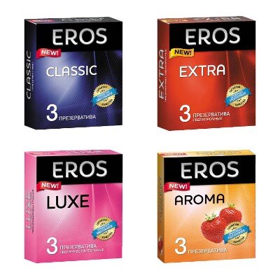 Линейка презервативов «ЭРОС»
