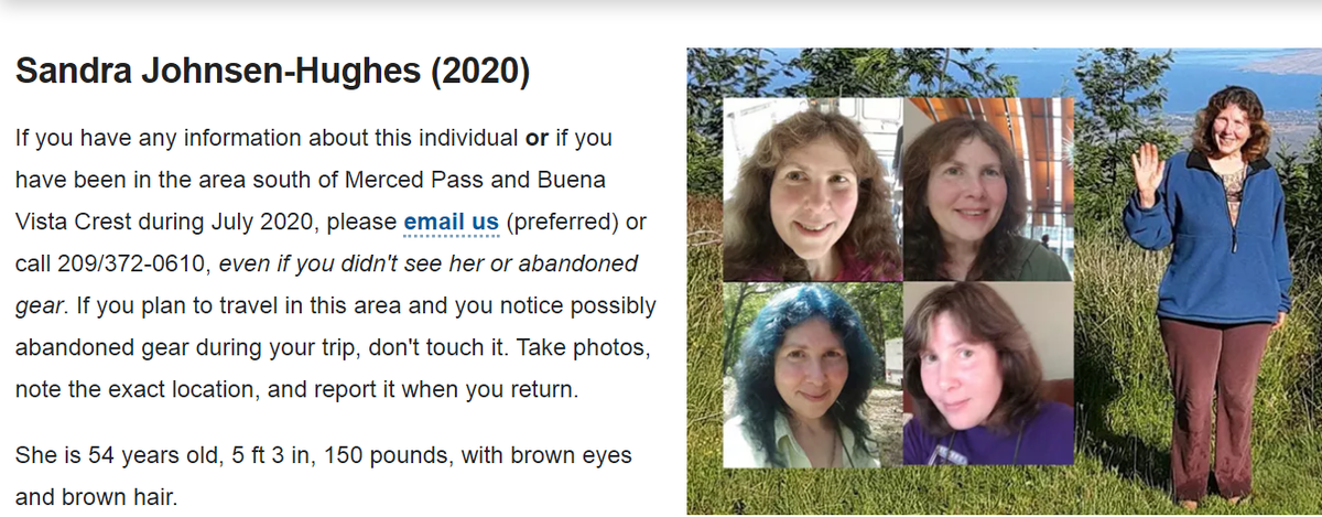 Объявление на сайте национального парка Калифорнии Йосимити