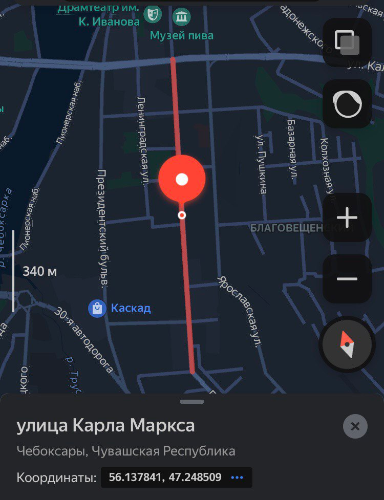 Улица Карла Маркса на картах.