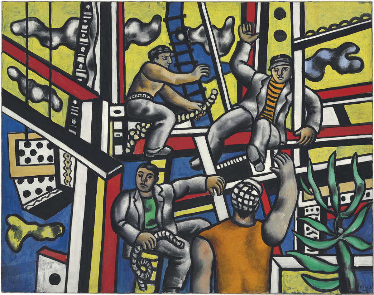 Фернан Леже. Строители (Строители с алоэ). Источник: https://artchive.ru/fernandleger/works/366813~Stroiteli_Stroiteli_s_aloe