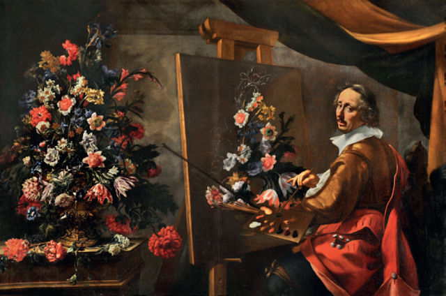 Фьори, Марио деи, Моранди, Джованни Мария
Портрет Марио Нуцци, расписывающего вазу с цветами. Холст, масло. 195 х 265 см.
Аричча, Палаццо Киджи