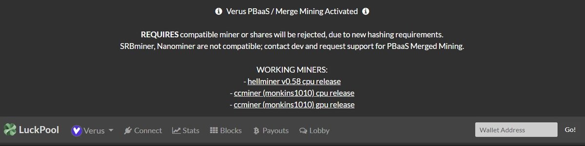 Инфо на сайте пула LuckPool