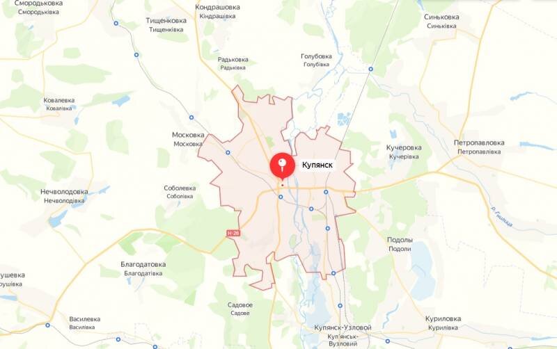 Купянск на карте с границами. Харьковская область на карте Украины.