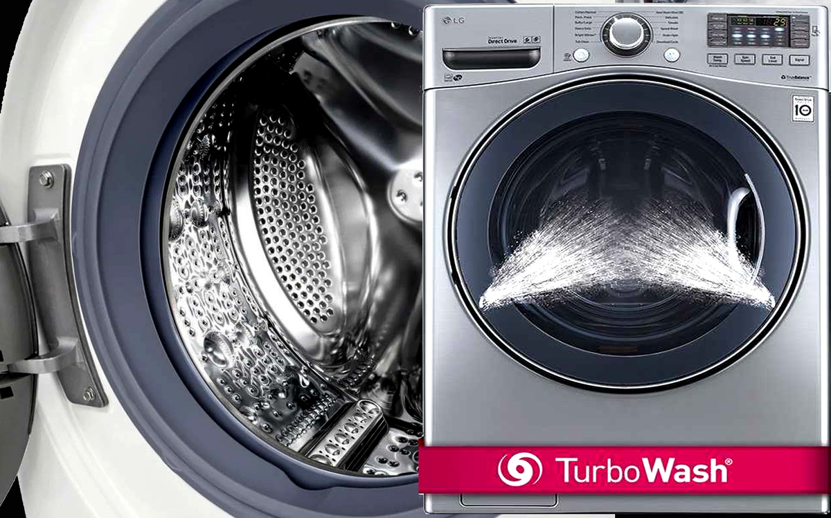 Функция TurboWash 360° стиральной машины LG