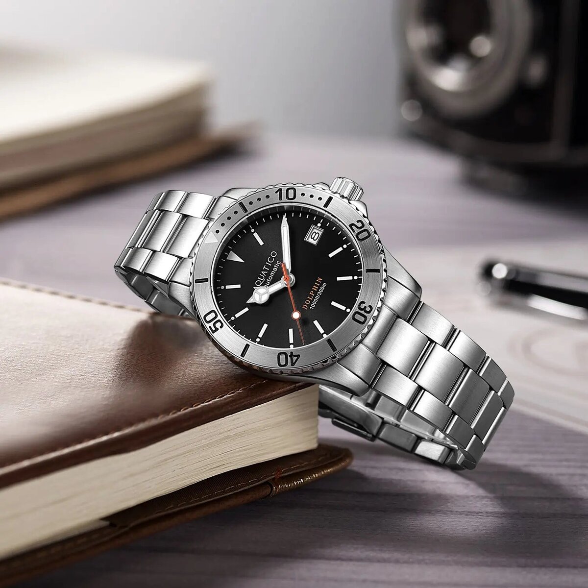 Aquatico Dolphin 38mm Dive Watch Black Dial (NH35) - цена у производителя 299$, цена в РФ  25 990 р.