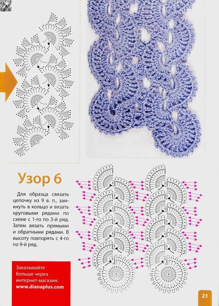 Вязание ленточное кружево крючком схемы