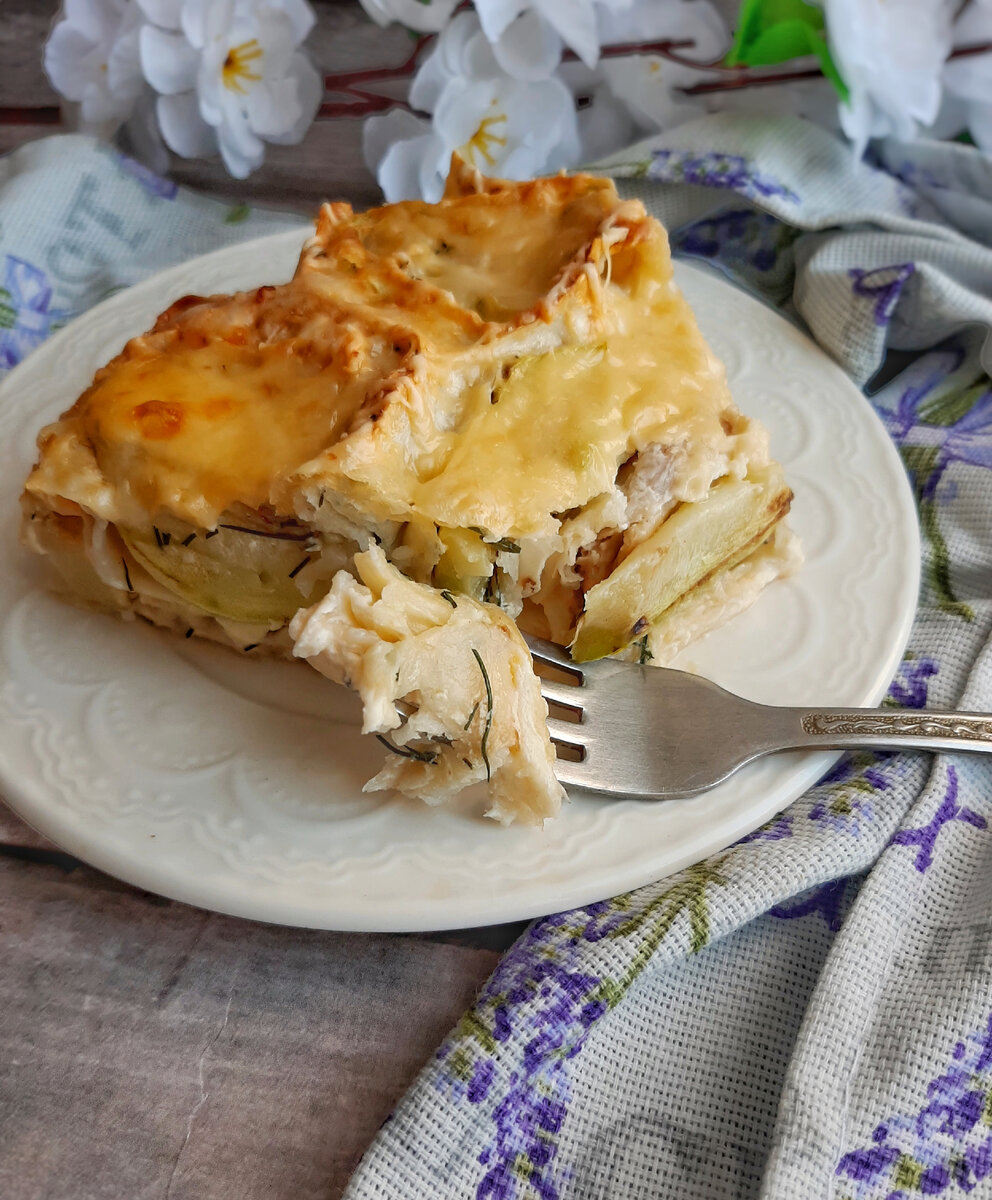 Запеканка с кабачком, лавашом и курицей. | ПП Рецепты для Здорового питания  | Дзен