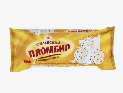 Вкусный сливочный пломбир и мелкая шоколадная крошка