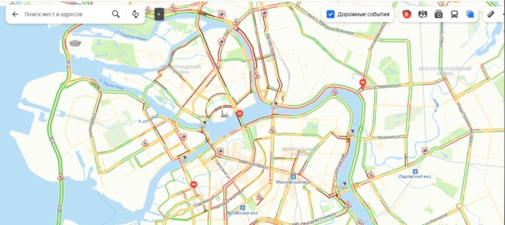 Карта города пробки