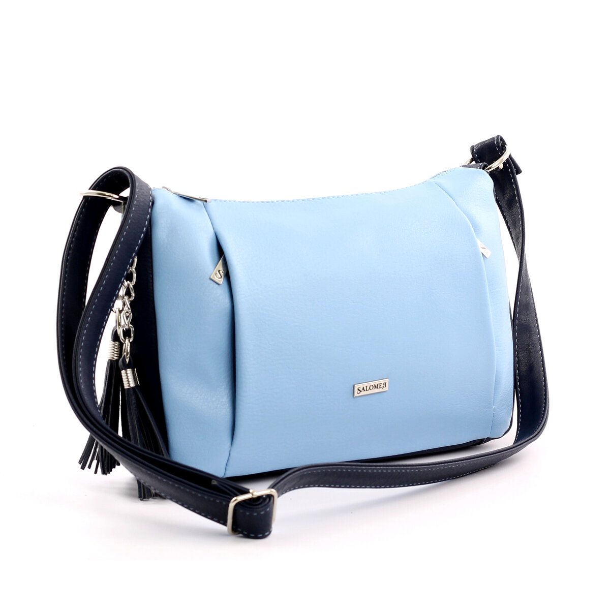 Сумка женская из экокожи. ТМ "Saloмея". Фасон 1089, расцветка "лазурный+синий"↑