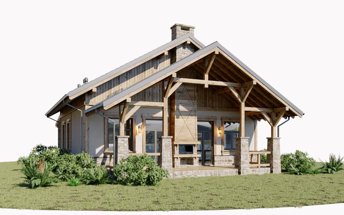 Вид дома на веранду