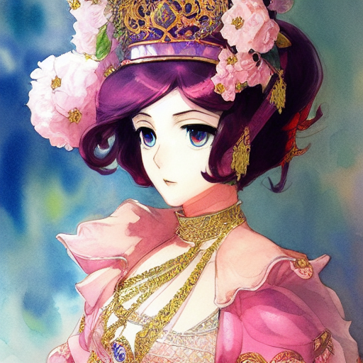 An elegant and proud knight in a magnificent dress , detailed face ,symmetrical face, ideal human,  trending on artstation, anime, watercolour, vibrant, by Akihiko Yoshida