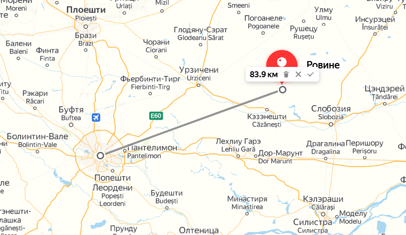 Расположение Ровине 1. Яндекс.Карты