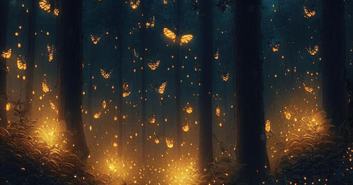 "Бабочки крылышками бяк-бяк-бяк-бяк", "Кандинский" 2.1, экран, пиксели, 2023. Фрагмент.