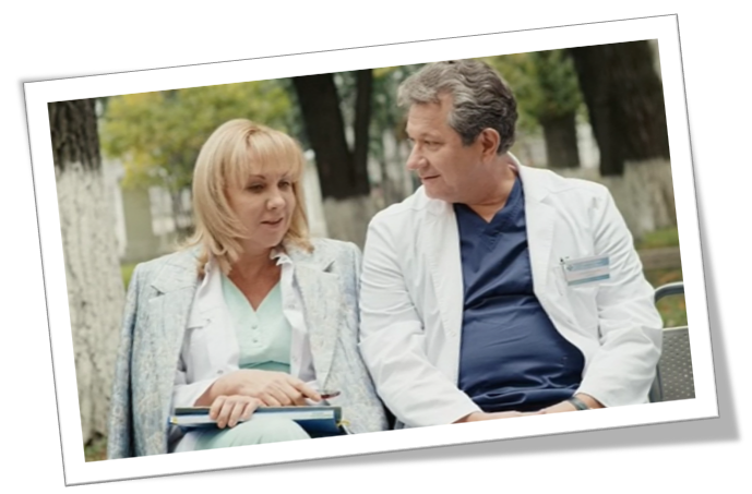 Елена Яковлева и Андрей Ильин в сериале "Склифосовский". 